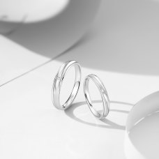 Dak-Ho Diamond 18K White Gold Wedding Ring (Pair)