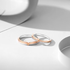 Iseul Diamond 18K White and Rose Gold Wedding Ring (Pair)