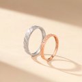 Shiara White & Rose Gold Diamond Wedding Ring (Pair)