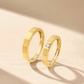 Jiro Yellow Gold Diamond Wedding Ring (Pair)