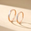 Nikki White & Rose Gold Diamond Wedding Ring (Pair)