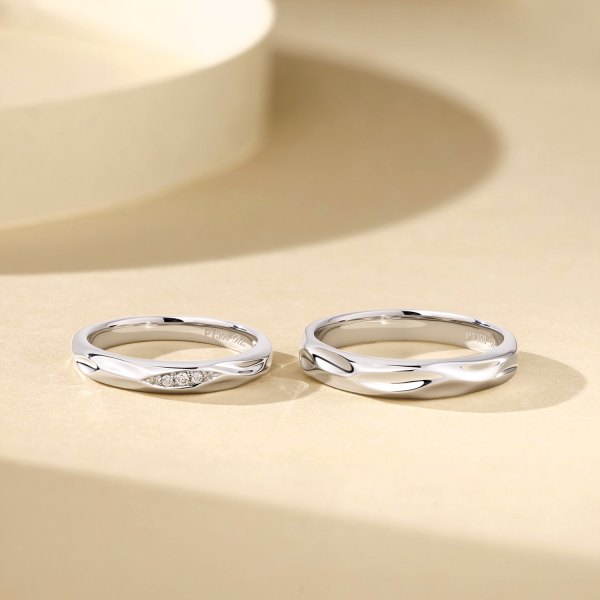 Setsuko Platinum Diamond Wedding Ring (Pair)