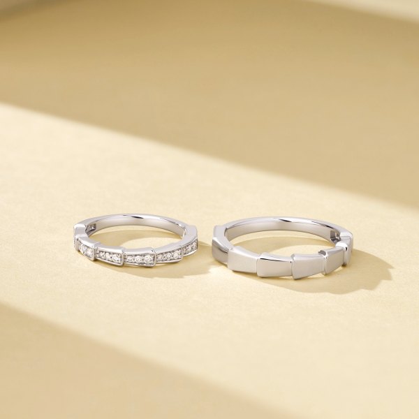 Yasuko Platinum Diamond Wedding Ring (Pair)