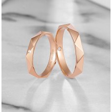 Eglin Diamond Wedding Ring 18K Rose Gold (Pair)
