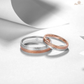 Venny 18K White & Rose Gold Diamond Wedding Ring (Pair)