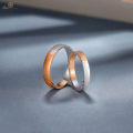 Gusen 18K White & Rose Gold Diamond Wedding Ring (Pair)