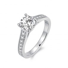 Laxie Diamond Engagement Ring Casing 18K White Gold