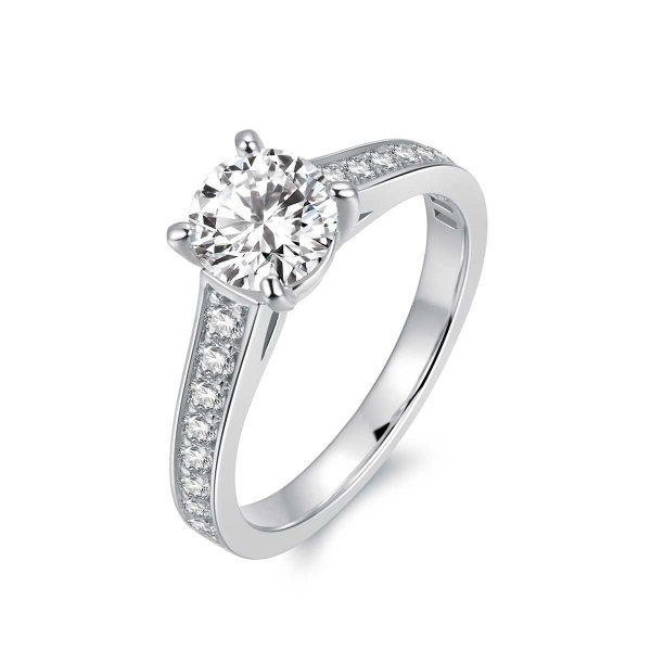 Laxie White Gold Diamond Engagement Ring Casing