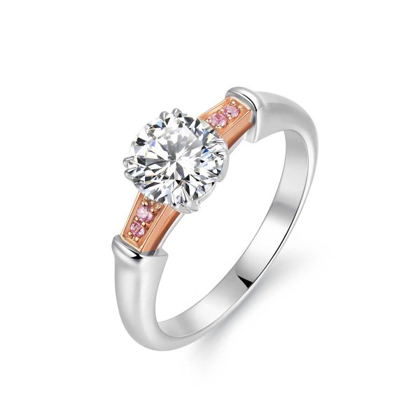 Lydia White and Rose Gold Diamond Engagement Ring Casing