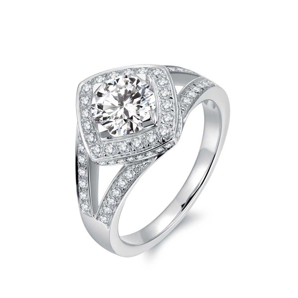 Fannia White Gold Diamond Engagement Ring Casing