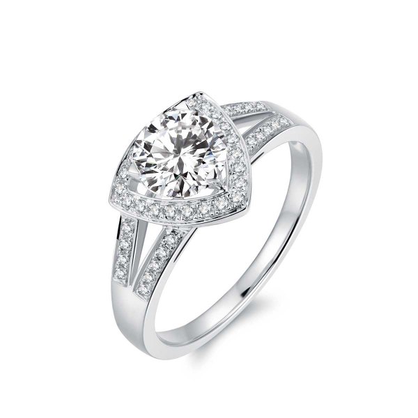 Trixie Diamond Engagement Ring Casing 18K White Gold