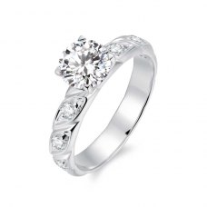 Kristine Diamond Engagement Ring Casing 18K White Gold