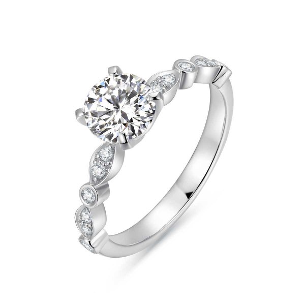 Zekhia White Gold Diamond Engagement Ring Casing