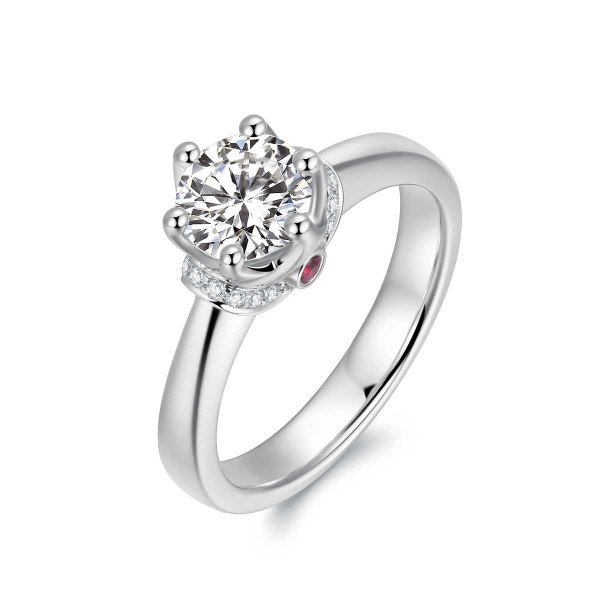 Faelia Diamond Engagement Ring Casing 18K White Gold