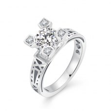Estes Diamond Engagement Ring Casing 18K White Gold