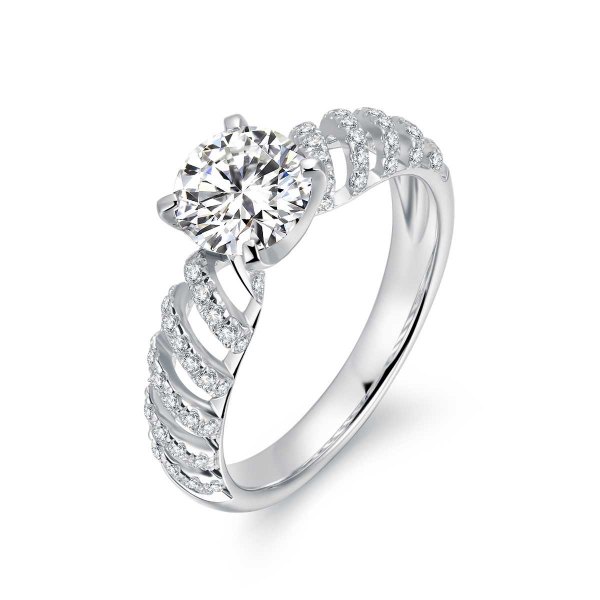 Odette White Gold Diamond Engagement Ring Casing