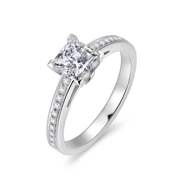 Esmria White Gold Diamond Engagement Ring Casing