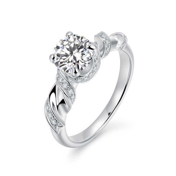 Lykias White Gold Diamond Engagement Ring Casing