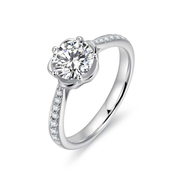 Raida White Gold Diamond Engagement Ring Casing