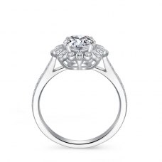 Lucine Diamond Engagement Ring Casing 18K White Gold