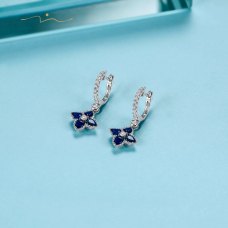 Suien Sapphire Diamond Earring 18K White Gold