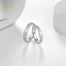 Grilim Diamond Wedding Ring 18K White and Rose Gold (Pair)