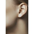 Binary Oval Diamond Earring 18K White Gold 