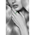 Emerald Diamond Ring 18K Yellow Gold