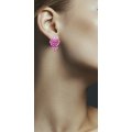 Rever Ruby Diamond Earring 18k White Gold