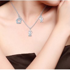 Pave Harmony Diamond Necklace 18K White Gold