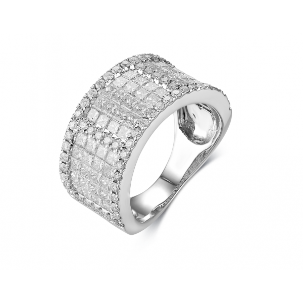 Tex Prong Diamond Ring 18K White Gold