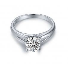Zenelle Solitaire Engagement Ring Casing 18K White Gold