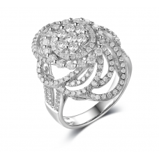 Aleena Prong Diamond Ring 18K White Gold 