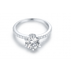 Pondio Diamond Engagement Ring Casing 18K White Gold