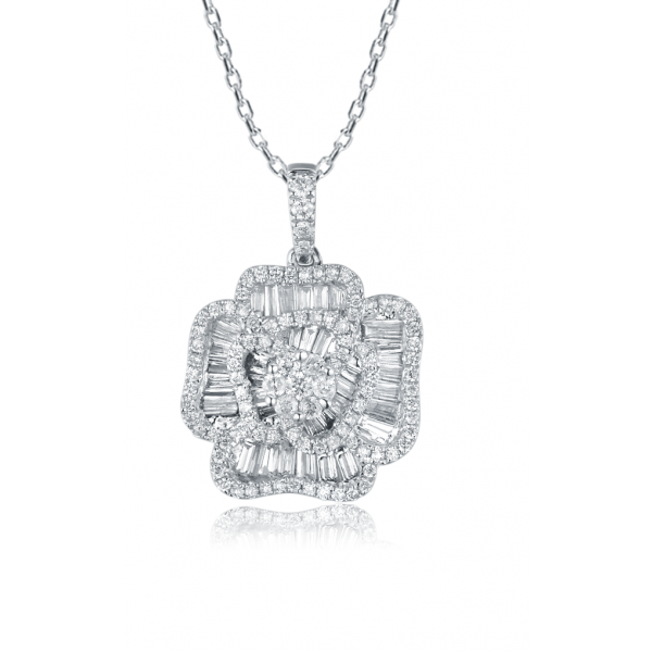 Ricco Cluster Diamond Pendant 18K White Gold 