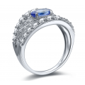 Creek Tanzanite Diamond Ring 18K White Gold 