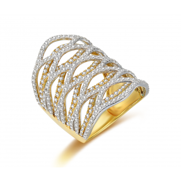 Bahari Prong Diamond Ring 18K Yellow Gold 