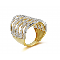 Bahari Prong Diamond Ring 18K Yellow Gold 