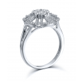 Bartail Prong Diamond Ring 18K White Gold 