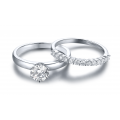 Piz White Gold Diamond Engagement Ring Casing (2 In 1)