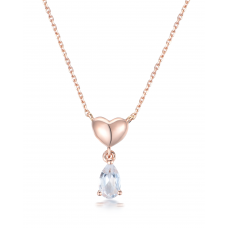 Hyun Woo White Sapphire Necklace 14K Rose Gold 