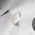 Bernadette White & Rose Gold Diamond Wedding Ring 