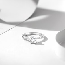 Asuka Solitaire Engagement Ring Casing 18K White Gold