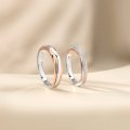 Tsutomu White & Rose Gold Diamond Wedding Ring (Pair)