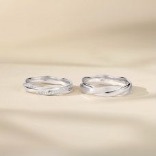 Kaiya Platinum Diamond Wedding Ring (Pair)