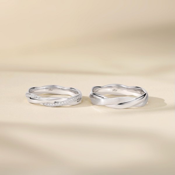 Kaiya Platinum Diamond Wedding Ring (Pair)
