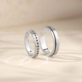 Nara Platinum Diamond Wedding Ring (Pair)