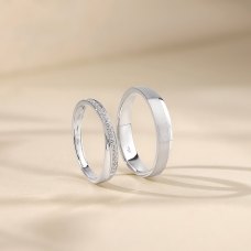 Yaeko Platinum Diamond Wedding Ring (Pair)
