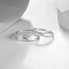 Sinclair Diamond Wedding Ring 18K White Gold(Pair)