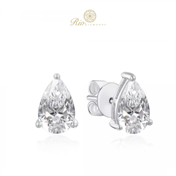Jiji 10K White Gold Lab grown Diamond Earring 